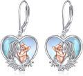 wholesale 925 Sterling Silver Heart Shaped Mermaid and Cat Pendant Leverback Earrings Gift for Her-0-6