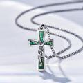 wholesale S925 Sterling Silver Cross Necklace with Abalone Shell Pendant for Men Women Religious Protection Amulet  -0-4