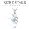 TOUPOP Sterling Silver Opal Mama Bear Panda Cat Koala Sloth Cardinal Unicorn Pendant Necklace-0-3