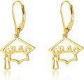 wholesale 925 Sterling Silver Graduation Cap Earrings – Class of 2024 Jewelry Gift for Women-0-0