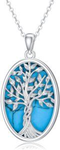 wholesale 925 Sterling Silver Turquoise Tree of Life Pendant with 18+2 Chain-0-0