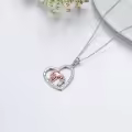 TOUPOP Stainless Steel Crystal Horse Heart Pendant Necklace-0-3
