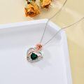 wholesale  Sterling Silver Rose Quartz Heart Pendant Necklace for Women -0-48