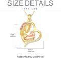 wholesale 14K Gold Mother and Child Pendant Necklace with Cubic Zirconia - Gift for Mom/Wife/Grandma (18 Inches)-0-3