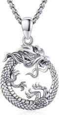 wholesale 925 Sterling Silver Dragon Yin Yang Pendant Necklace for Men Women Gifts-0-0