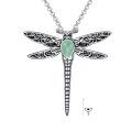 wholesale 925 Sterling Silver Dragonfly Urn Pendant Necklace Turquoise Stone Oxidized Memorial Jewelry-0-53