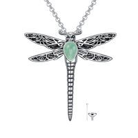 wholesale 925 Sterling Silver Dragonfly Pendant Necklace Wholesale With Crystal-Stone-Green Aventurine