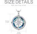 wholesale 925 Sterling Silver Blue Crystal Phoenix Compass Pendant Necklace for Women's s-0-5