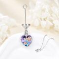 wholesale 925 Sterling Silver Heart Cremation Jewelry With Rose Design-0-3