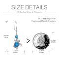 wholesale 925 Sterling Silver Blue Turquoise Turtle Drop Earrings-0-3