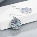 wholesale 925 Sterling Silver Abalone Shell Triple Moon Goddess Pentagram Drop Earrings Wiccan Jewelry for Women-0-3