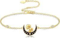 wholesale 14K Gold Mushroom Moon Charm Bracelet - 14K Gold  Minimalist s for Her-Mushroom