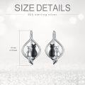 wholesale TOUPOP Leverback Earring For Women Sterling Silver Dangle Drop Hoop Earrings For Women Birthday Anniversary -0-4