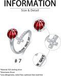 wholesale TOUPOP Christmas Birthday Gifts For Sports Fans Football/baseball/basketball/volleyball Rings Game Day Jewelry Accessories For Women -0-2