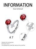 TOUPOP Sterling Silver Crystal Christmas Birthday Gifts For Sports Fans Rings-0-2