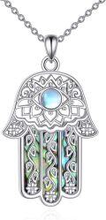 wholesale 925 Sterling Silver Abalone Shell Tree of Life Hamsa Hand Evil Eye Pendant Necklace-0-0