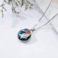 wholesale TOUPOP Ocean Dolphin Pendant Necklace For Girls Gitfs With Circle Crystal Pendant Necklaces Cute Ocean Jewelry Daughter Necklace For Birthday -0-5