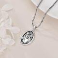wholesale 925 Sterling Silver Nordic Deer Head Oval Pendant Necklace with Chain for Men & Women-0-3