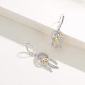wholesale 925 Sterling Silver Unicorn Dreamcatcher Drop Earrings with Feather Charm and Star Accents for Women-0-1