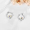 wholesale 925 Sterling Silver Cute Axolotl Hoop Earrings With Rose Gold Accents-0-4