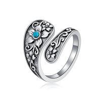wholesale 925 Sterling Silver Turquoise Adjustable Flower Ring Women s Gift-Flower c