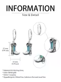TOUPOP Sterling Silver Turquoise Cowgirl Western Dangle Earrings-0-3