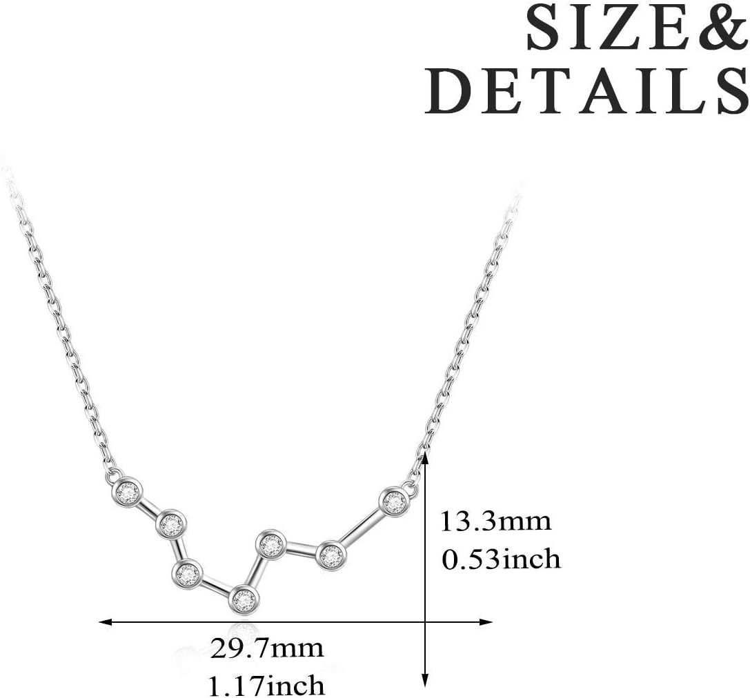 925 Sterling Silver Austrian Crystal Zodiac Sign Pendant Necklace - Gifts for Her (Aries)-0-4