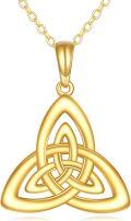 wholesale 14K Gold Triquetra Trinity Knot Pendant Necklace for Women Irish s-0-0