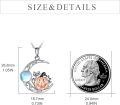wholesale 925 Sterling Silver Moonstone Pumpkin Cat Pendant Necklace for Women Irish Gifts-0-3