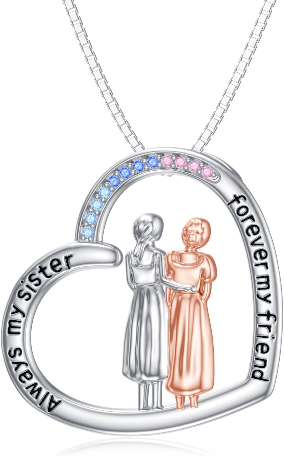 wholesale Sterling Silver Wmoen Always My Mom Forever My Friend Family Necklace-Sister