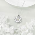 wholesale 925 Sterling Silver Daisy Flower Fidget Spinner Pendant Necklace for Women Girls Gifts 43cm Chain Length-0-2