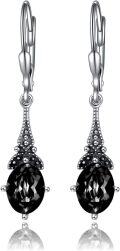 wholesale Sterling Silver Austrian Crystal Vintage Drop Dangle Leverback Earrings-0-27