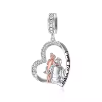 wholesale 925 Sterling Silver Family Love Charm Bracelet for Daughter Mother Lover - Birthday Valentine's Day Gifts-05-Hug