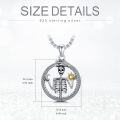 wholesale 925 Sterling Silver Skull & Snake with Sun and Moon Pendant Necklace - Gothic s for Her Him-0-4