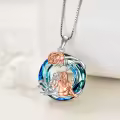 TOUPOP Sterling Silver & Stone Sister Necklace Gift for Women-0-5