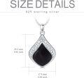 wholesale Sterling Silver Natural Gemstone Teardrop Filigree Celtic Knot Necklace-0-41