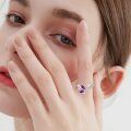 wholesale 925 Sterling Silver Purple And Clear Gemstone Ring With Butterfly Design Elegance-0-3