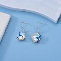 wholesale 925 Sterling Silver Hummingbird Moonstone Drop Earrings with Flowers and Leaves Design for Women-0-3