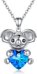 wholesale Sterling Silver Crystal Giraffe Elephant Koala Necklace Love Forever Gift-0-0
