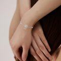 wholesale 925 Sterling Silver Moonstone Star Feather Charm Bracelet 8-14cm Jewellery Gifts for Women Girls-0-2