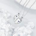 wholesale 925 Sterling Silver Butterfly Heart Necklace Set for Mom and Daughter - Matching Pendant Gift-0-3