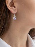 wholesale 925 Sterling Silver Purple Crystal Owl Leverback Earrings - Adorable Animal  for Her-0-3