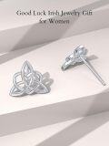 wholesale 925 Sterling Silver Celtic Knot Tree of Life Heart Stud Earrings - Irish  for Women-0-8