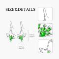 wholesale 925 Sterling Silver Texas State Shape Green Flower Drop Earrings-0-4