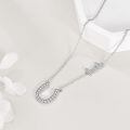 wholesale 925 Sterling Silver Horseshoe Luck Star Cubic Zirconia Platinum Plated Pendant Necklace-0-3