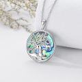 wholesale Sterling Silver Crystal Abalone Shell Animal Pendant Tree of Life Necklace-0-69