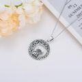 wholesale 925 Sterling Silver Highland Cow & Celtic Tree Of Life Pendant Necklace For Women-0-2