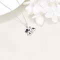 wholesale 925 Sterling Silver Black and White Cow Animal Charm Pendant Necklace for Girls-0-4
