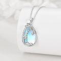 wholesale 925 Sterling Silver Blue Moonstone Dragonfly Pendant Necklace with Chain-0-2