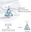 wholesale 925 Sterling Silver Blue Opal Triquetra Pendant Necklaces for Women and Men-0-3